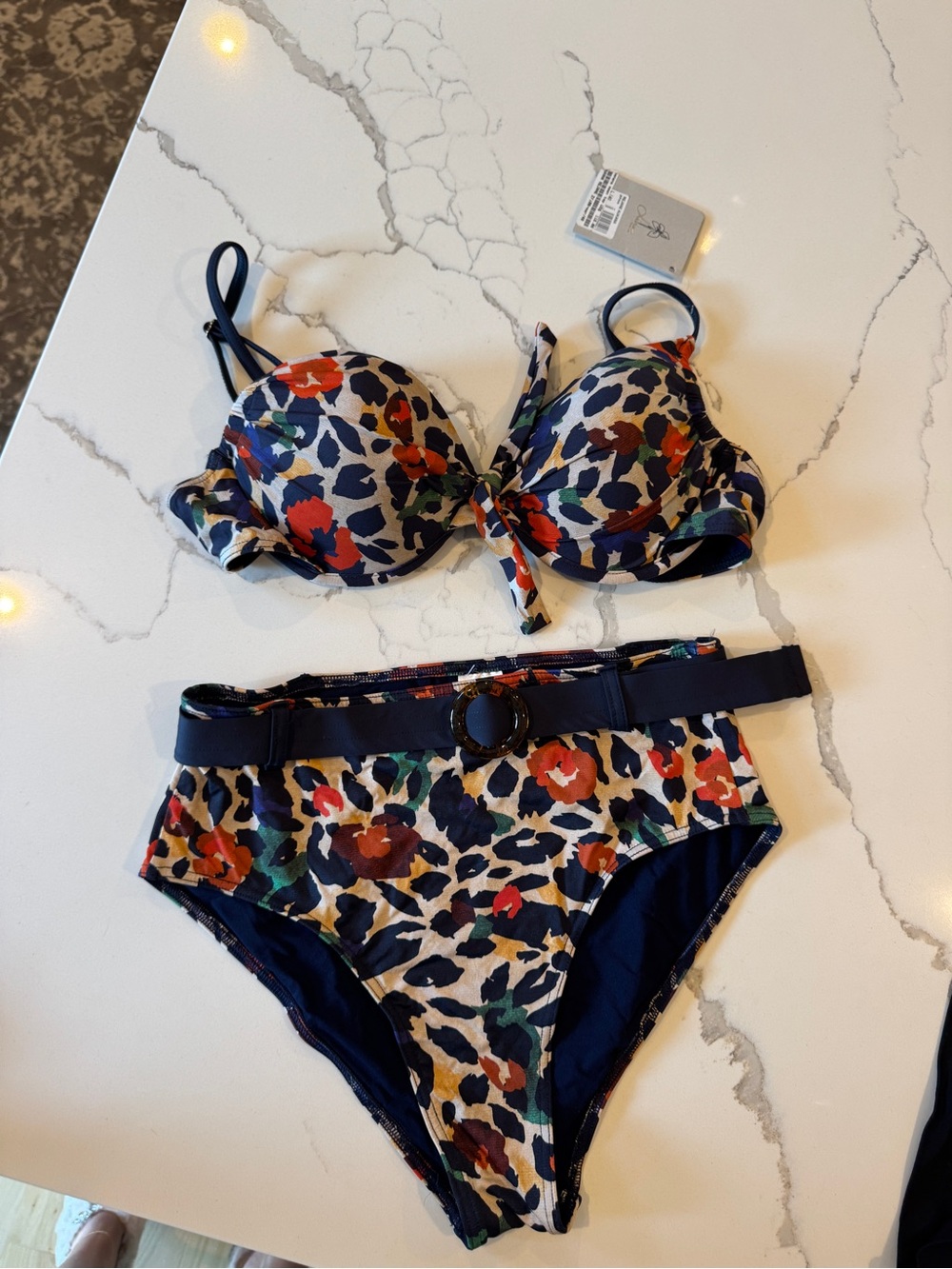 Bananamoon Floral Print Bikini with Tortoiseshell Buckle